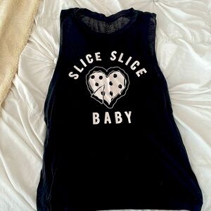 Fifth sun women’s cutoff tank top size large Slice Slice Baby cute for summer!